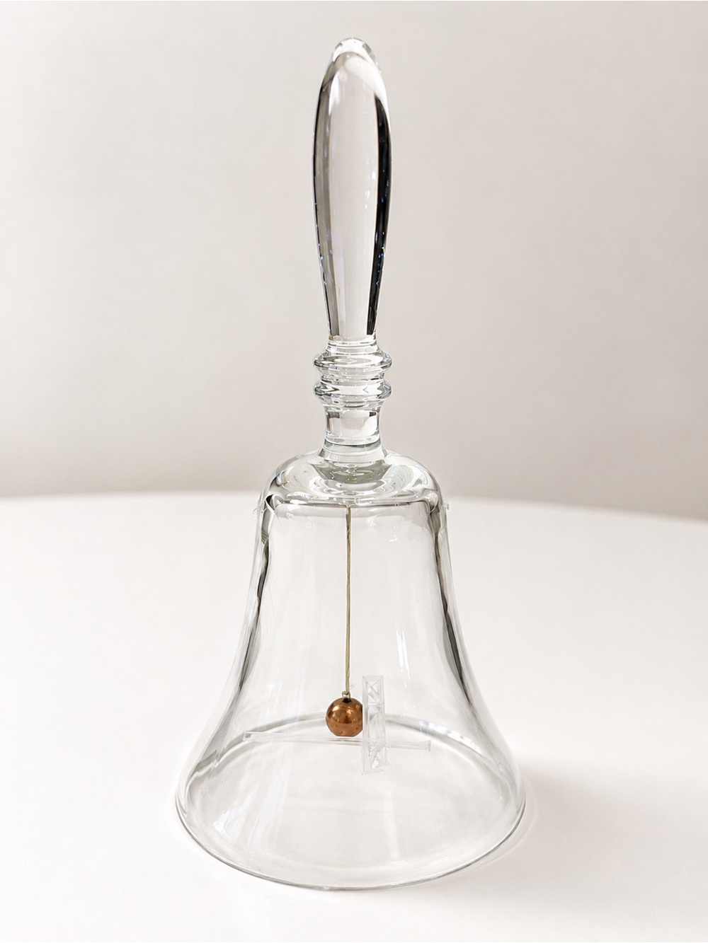 Clear Glass Bell with Brass Clapper